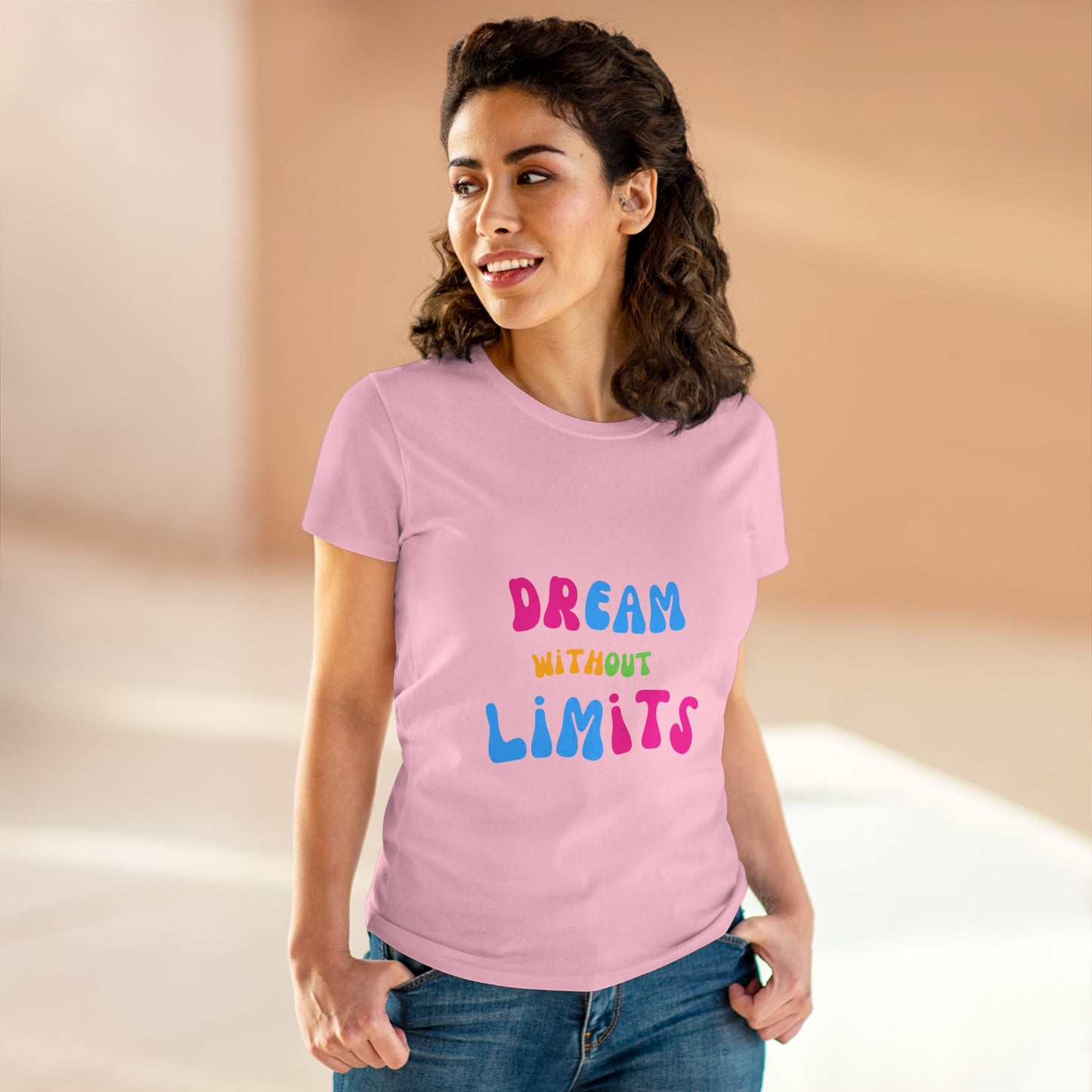 Dream Without Limits Women's Cotton Tee, Motivational Shirt, Casual Top, Gift for Dreamers, Inspirational Apparel