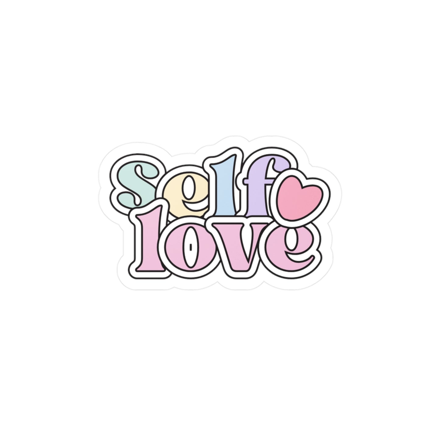 Self Love Vinyl Decals - Colorful Sticker for Positive Vibes