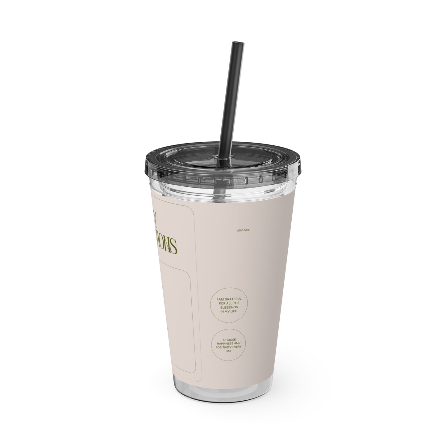 Daily Affirmations 16oz Tumbler with Straw - Inspiring Hydration for Daily Motivation