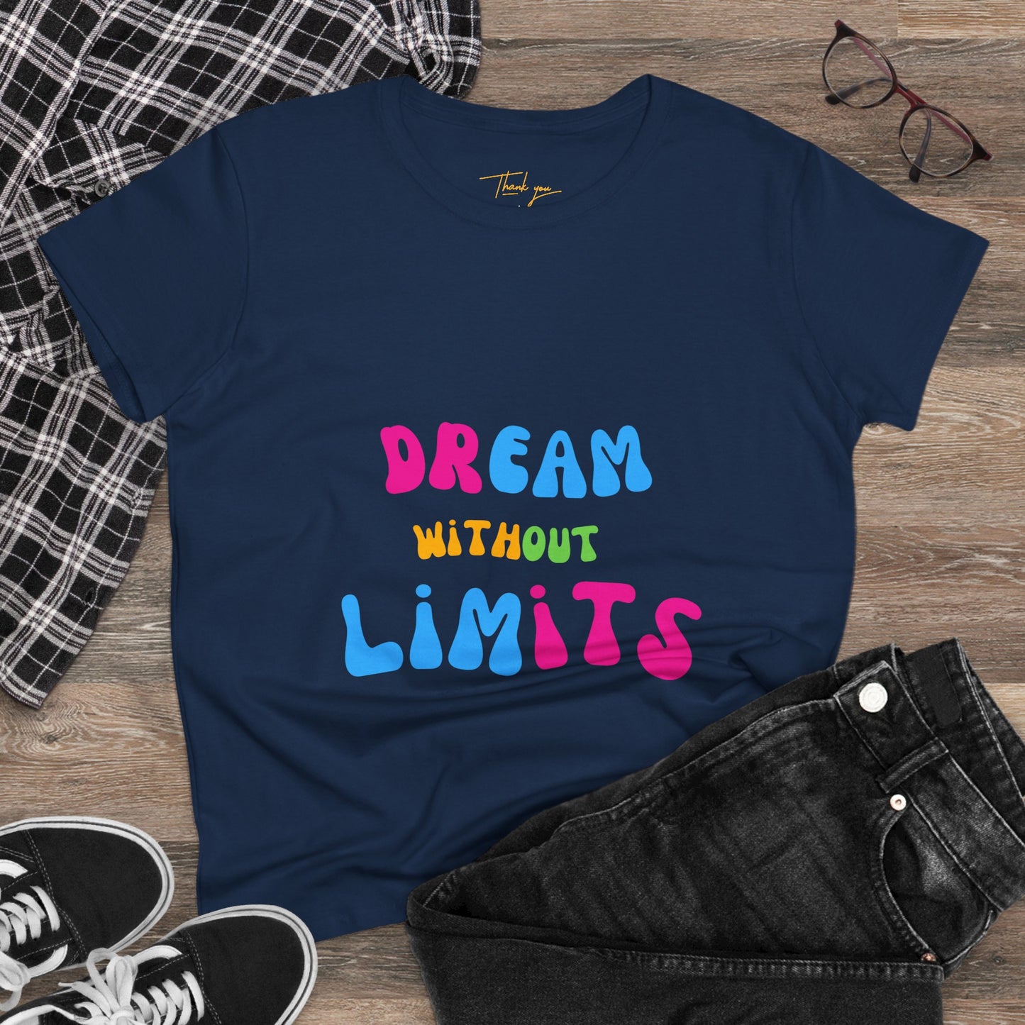 Dream Without Limits Women's Cotton Tee, Motivational Shirt, Casual Top, Gift for Dreamers, Inspirational Apparel