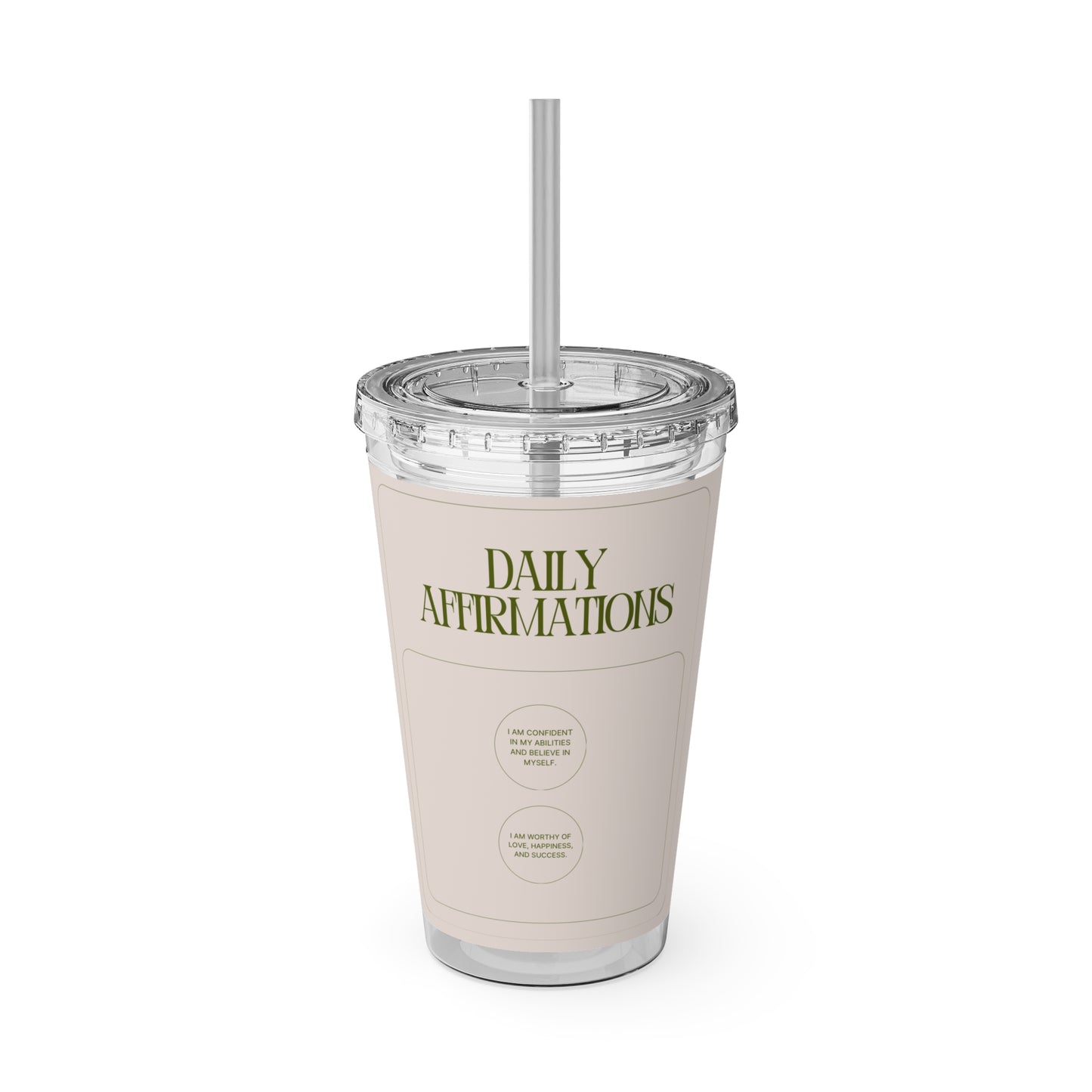 Daily Affirmations 16oz Tumbler with Straw - Inspiring Hydration for Daily Motivation