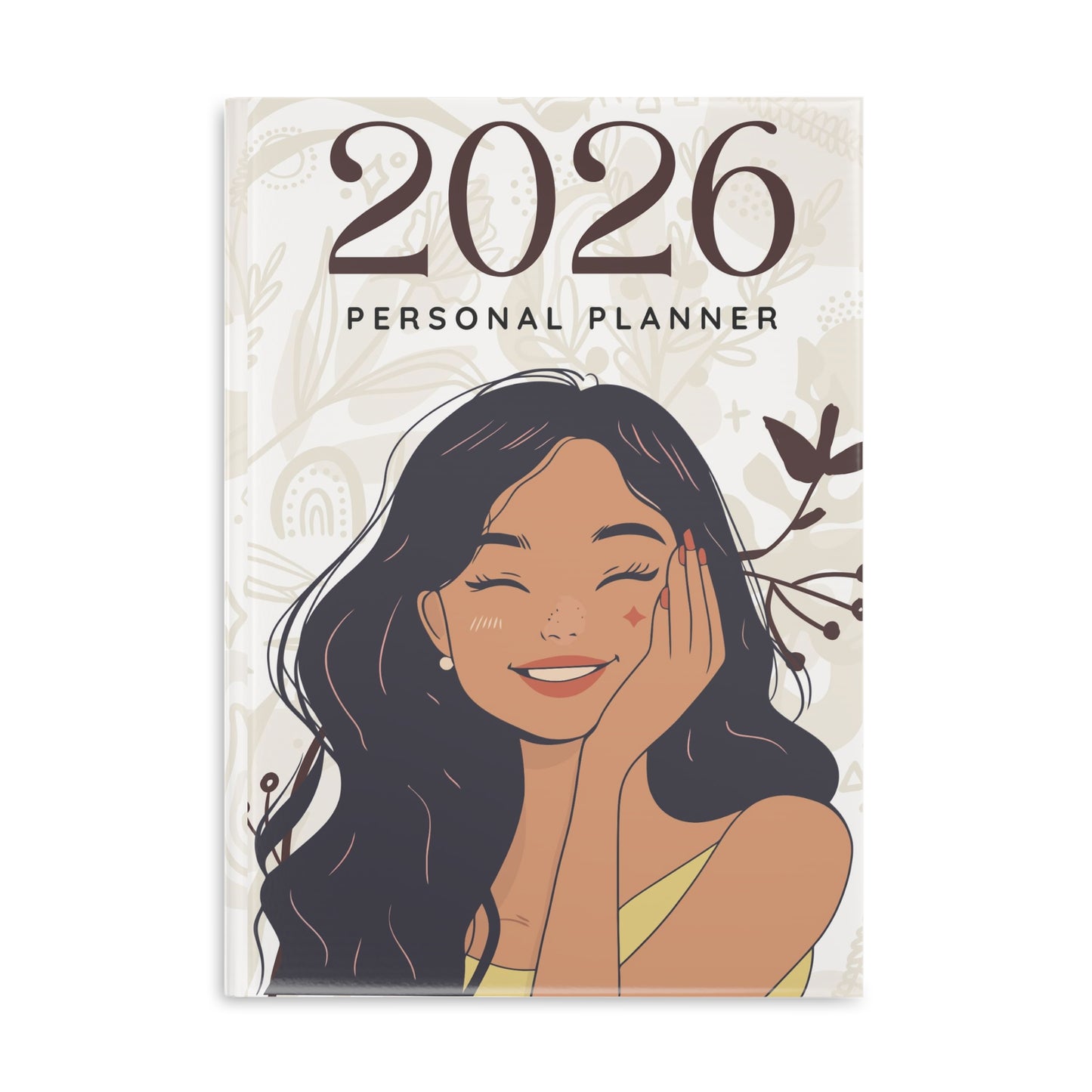 2026 Floral Hardcover Notebook - Cheerful Personal Planner with Puffy Covers