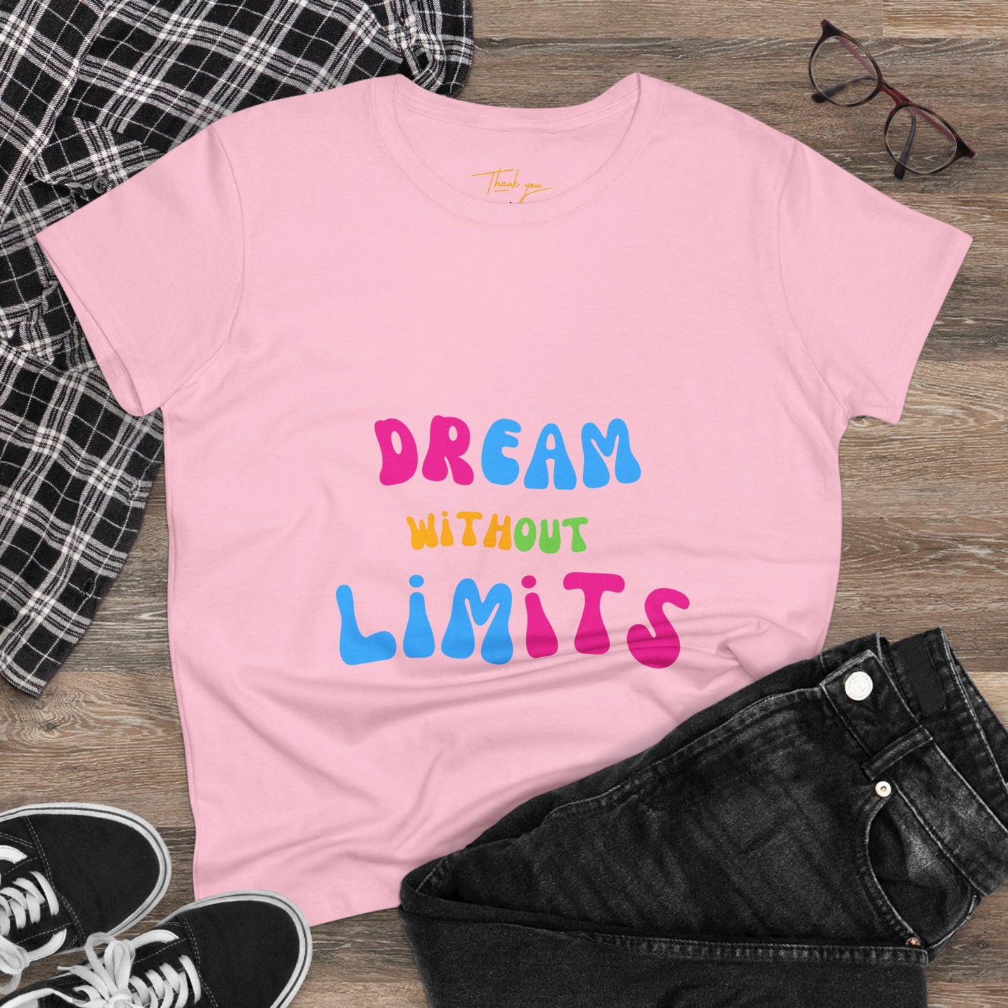 Dream Without Limits Women's Cotton Tee, Motivational Shirt, Casual Top, Gift for Dreamers, Inspirational Apparel