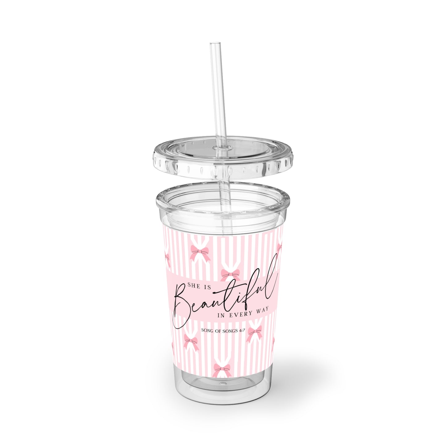 Beautifully Suave Acrylic Cup with Straw - Perfect Gift for Her