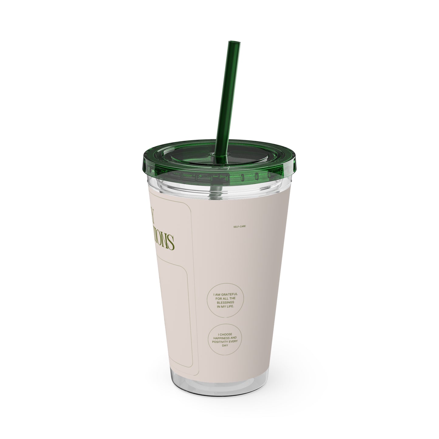 Daily Affirmations 16oz Tumbler with Straw - Inspiring Hydration for Daily Motivation