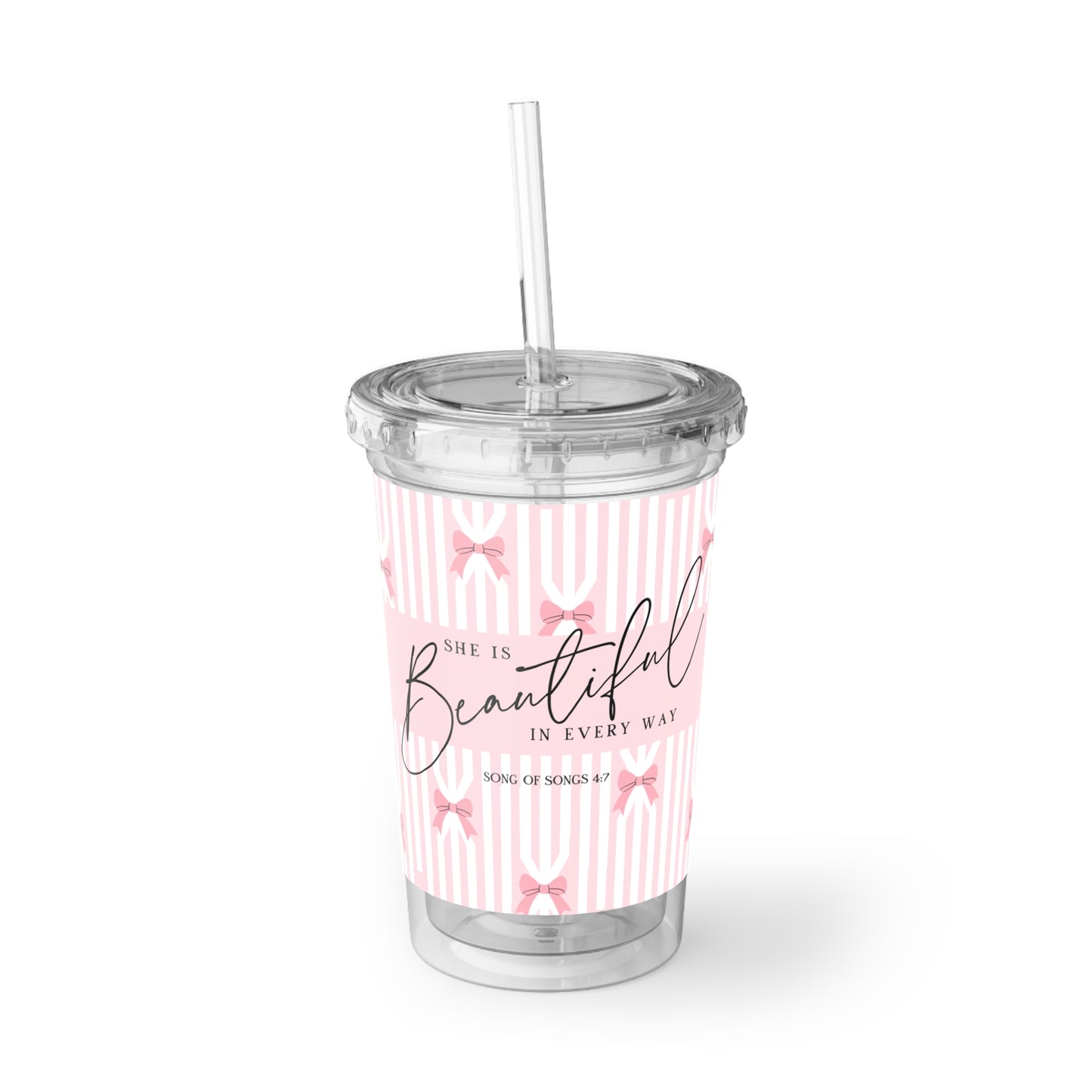 Beautifully Suave Acrylic Cup with Straw - Perfect Gift for Her