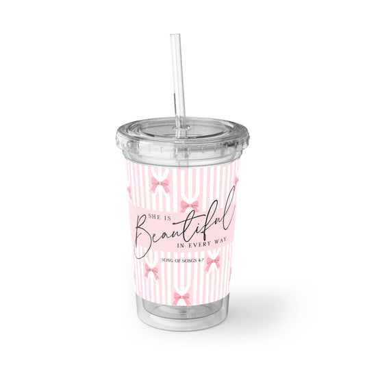 Beautifully Suave Acrylic Cup with Straw - Perfect Gift for Her