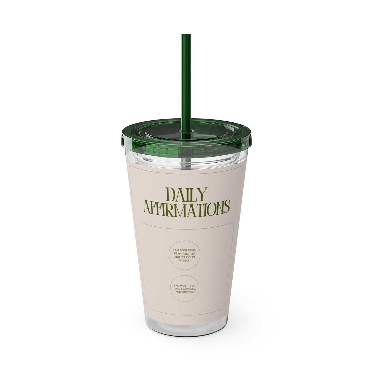 Daily Affirmations 16oz Tumbler with Straw - Inspiring Hydration for Daily Motivation