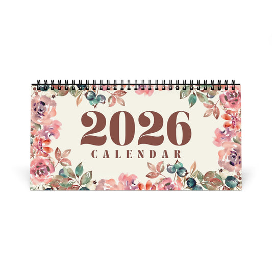 Floral Desktop Calendar 2026 - Elegant Home & Office Decoration
