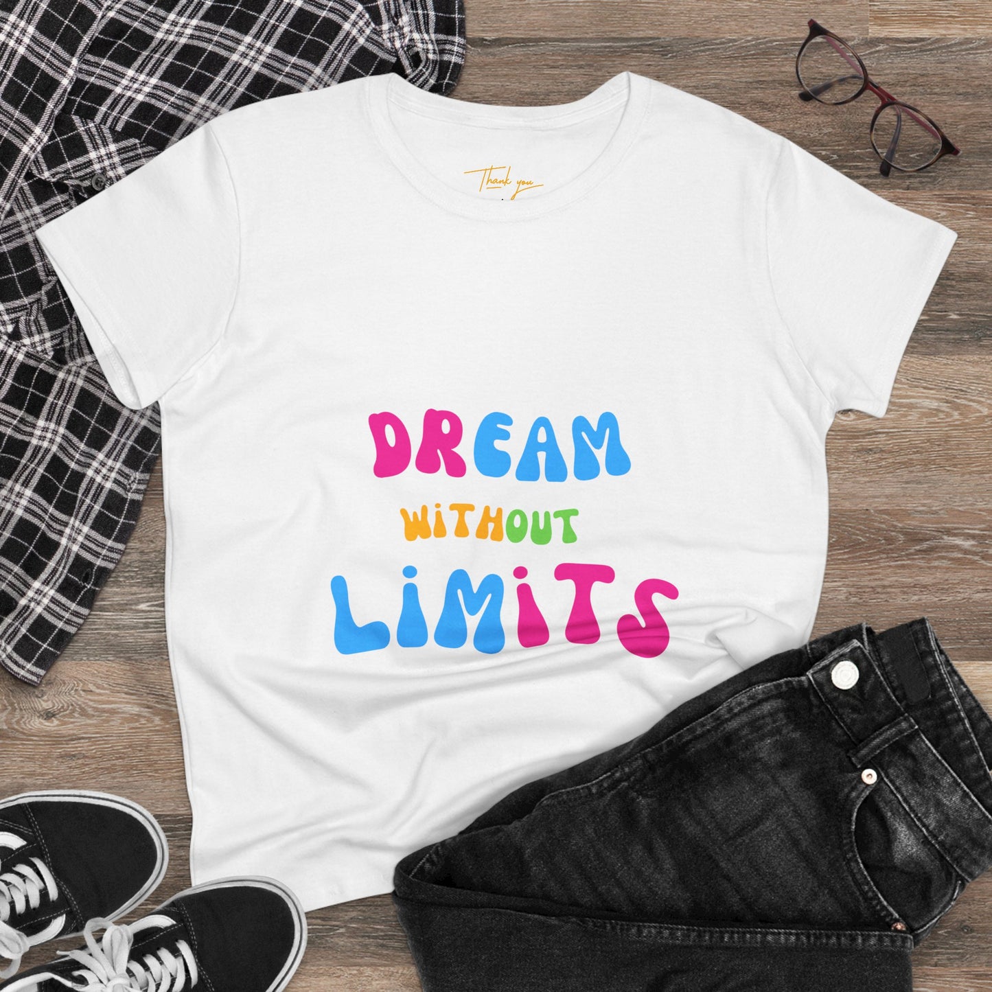 Dream Without Limits Women's Cotton Tee, Motivational Shirt, Casual Top, Gift for Dreamers, Inspirational Apparel