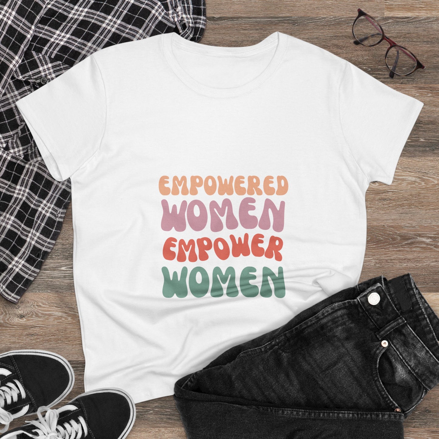 Empowered Women Cotton Tee, Feminist T-Shirt, Women's Rights Apparel, Inspirational Gift, Everyday Wear