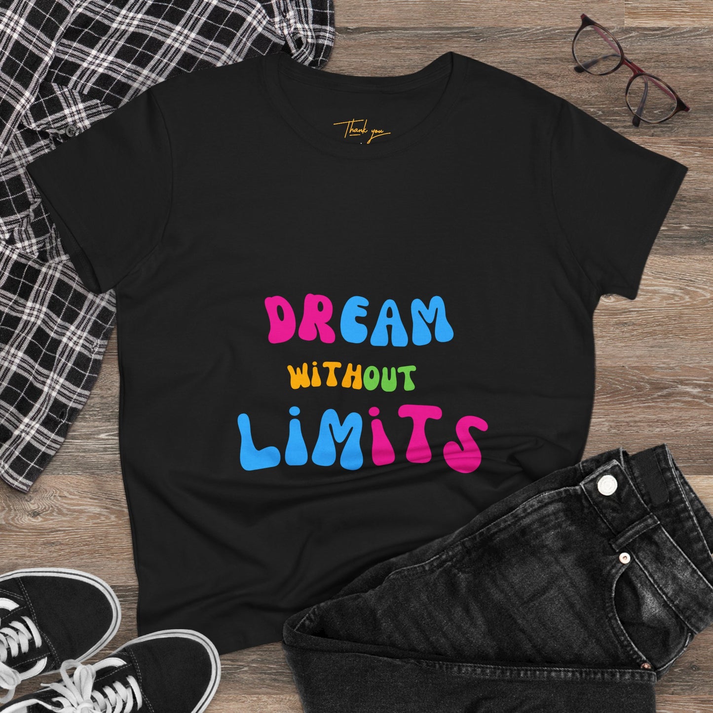 Dream Without Limits Women's Cotton Tee, Motivational Shirt, Casual Top, Gift for Dreamers, Inspirational Apparel