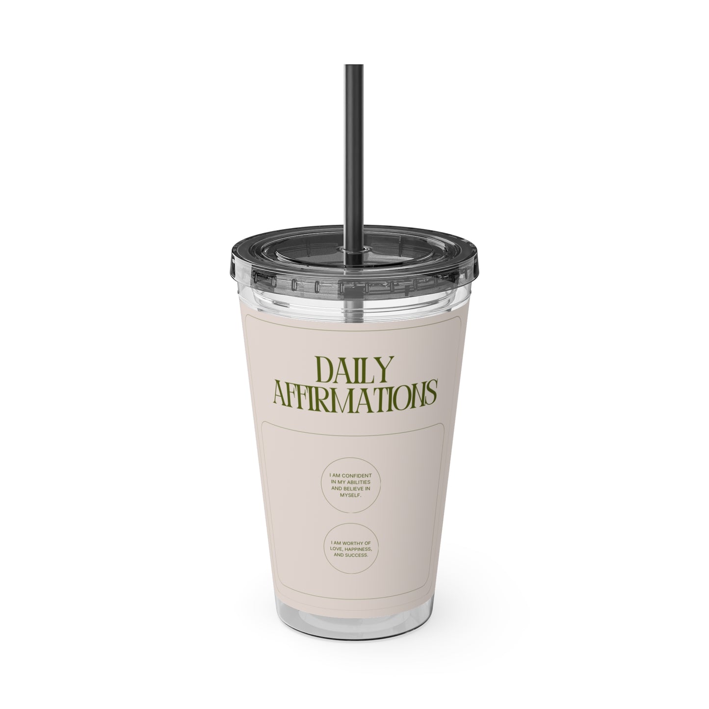 Daily Affirmations 16oz Tumbler with Straw - Inspiring Hydration for Daily Motivation