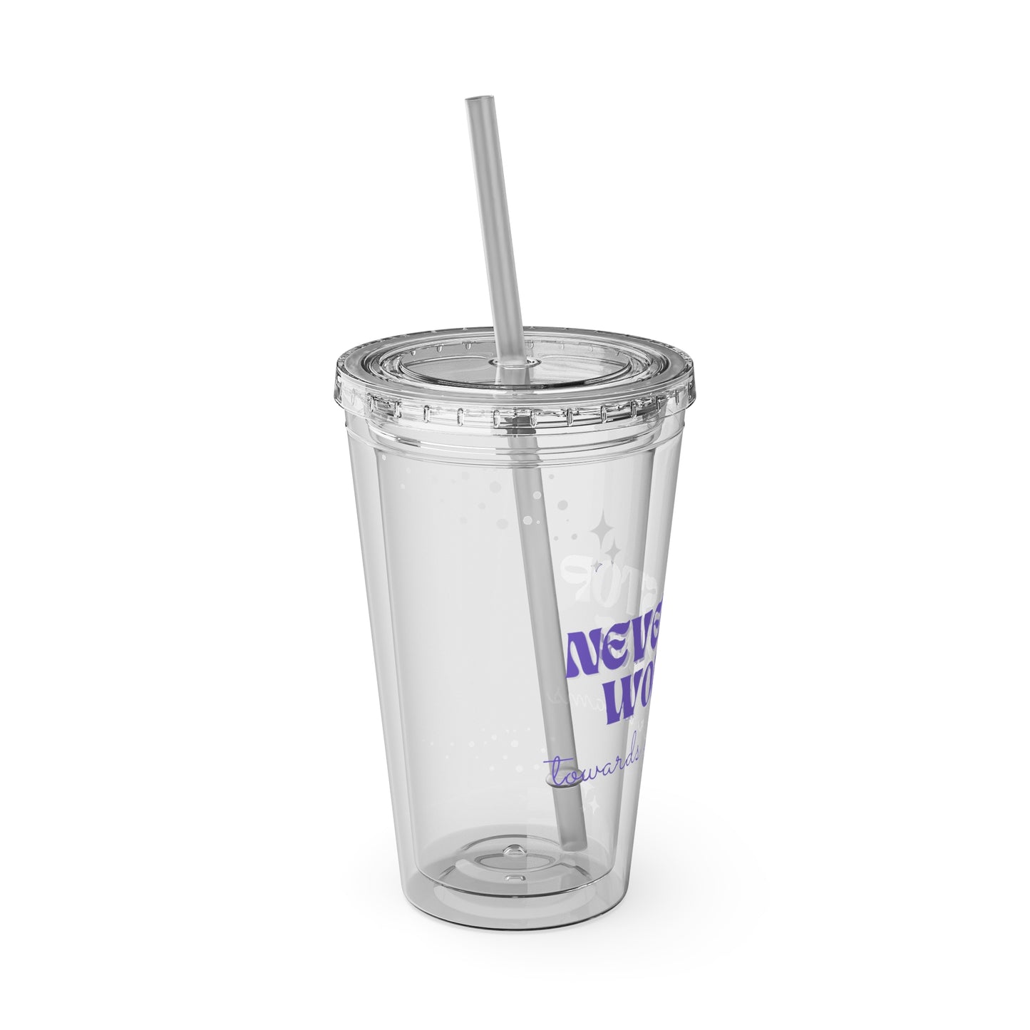 Motivational Sunsplash Tumbler with Straw – 16oz Reusable Drinkware