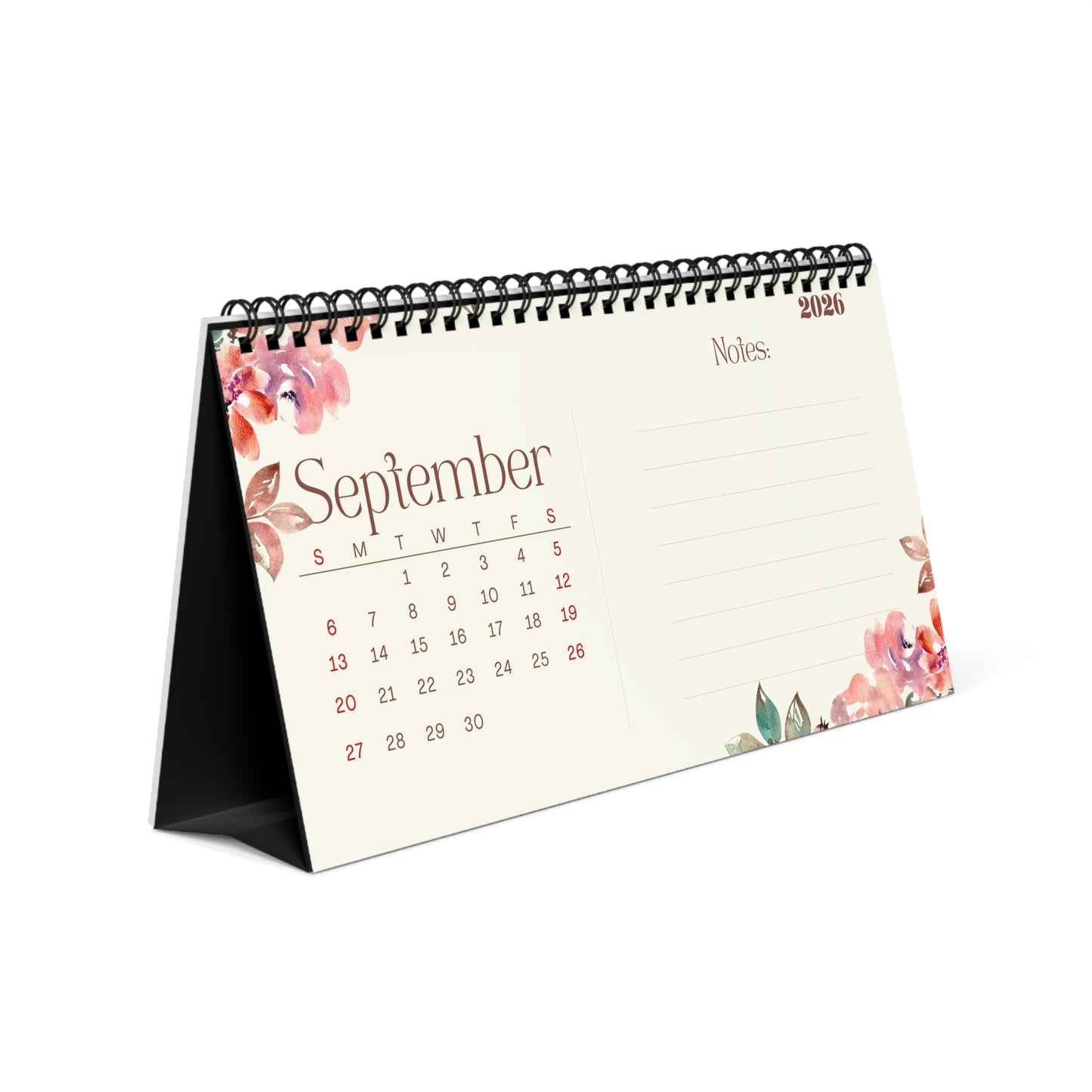 Floral Desktop Calendar 2026 - Elegant Home & Office Decoration