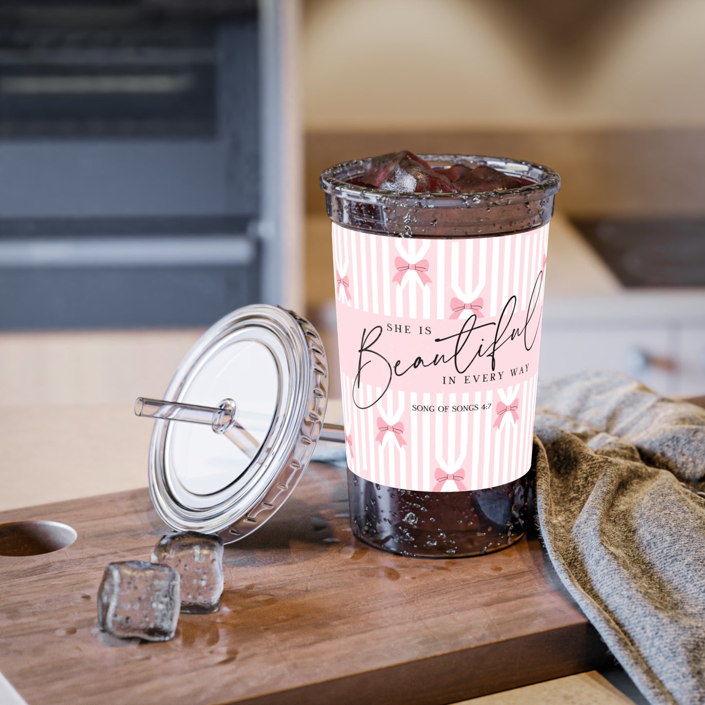 Beautifully Suave Acrylic Cup with Straw - Perfect Gift for Her