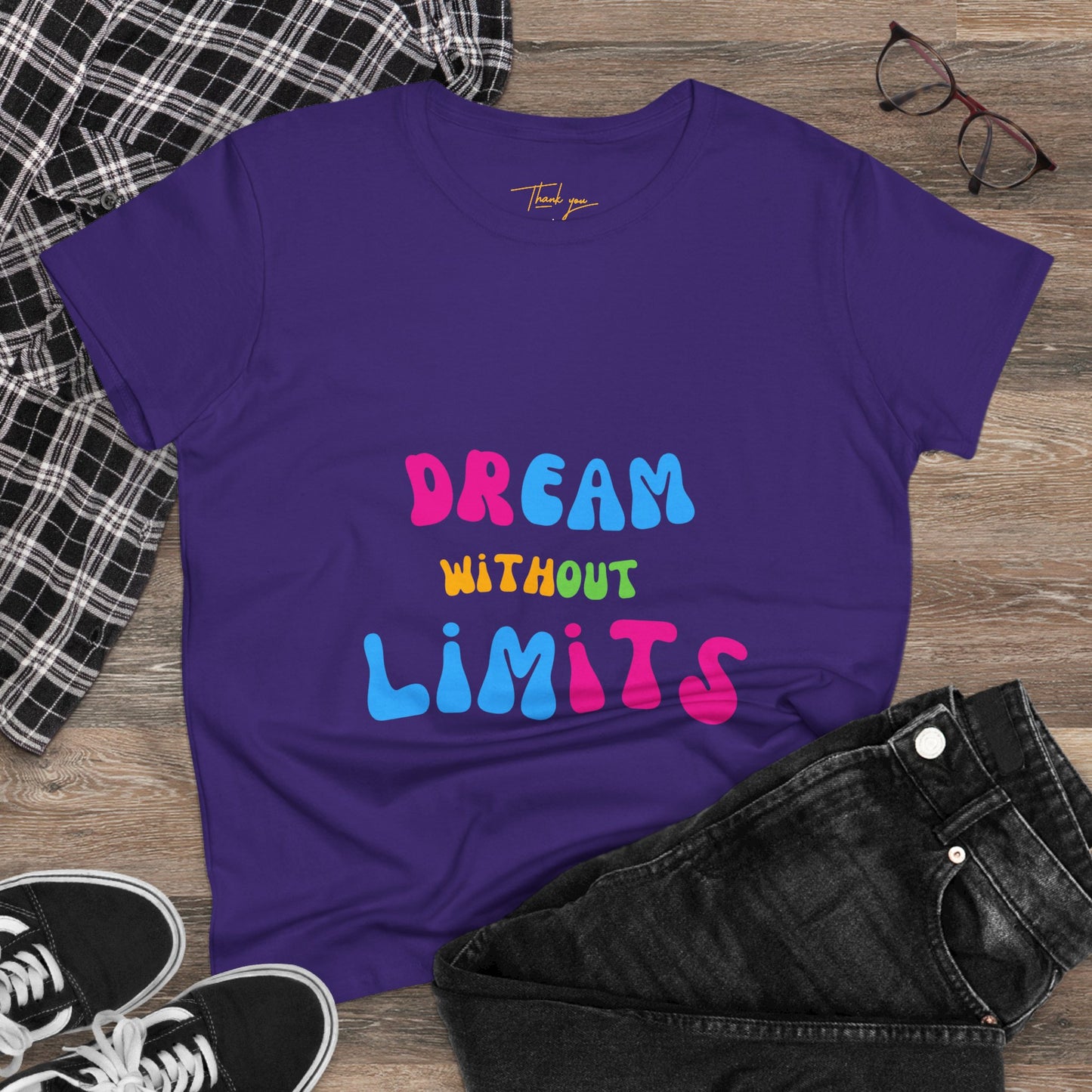 Dream Without Limits Women's Cotton Tee, Motivational Shirt, Casual Top, Gift for Dreamers, Inspirational Apparel