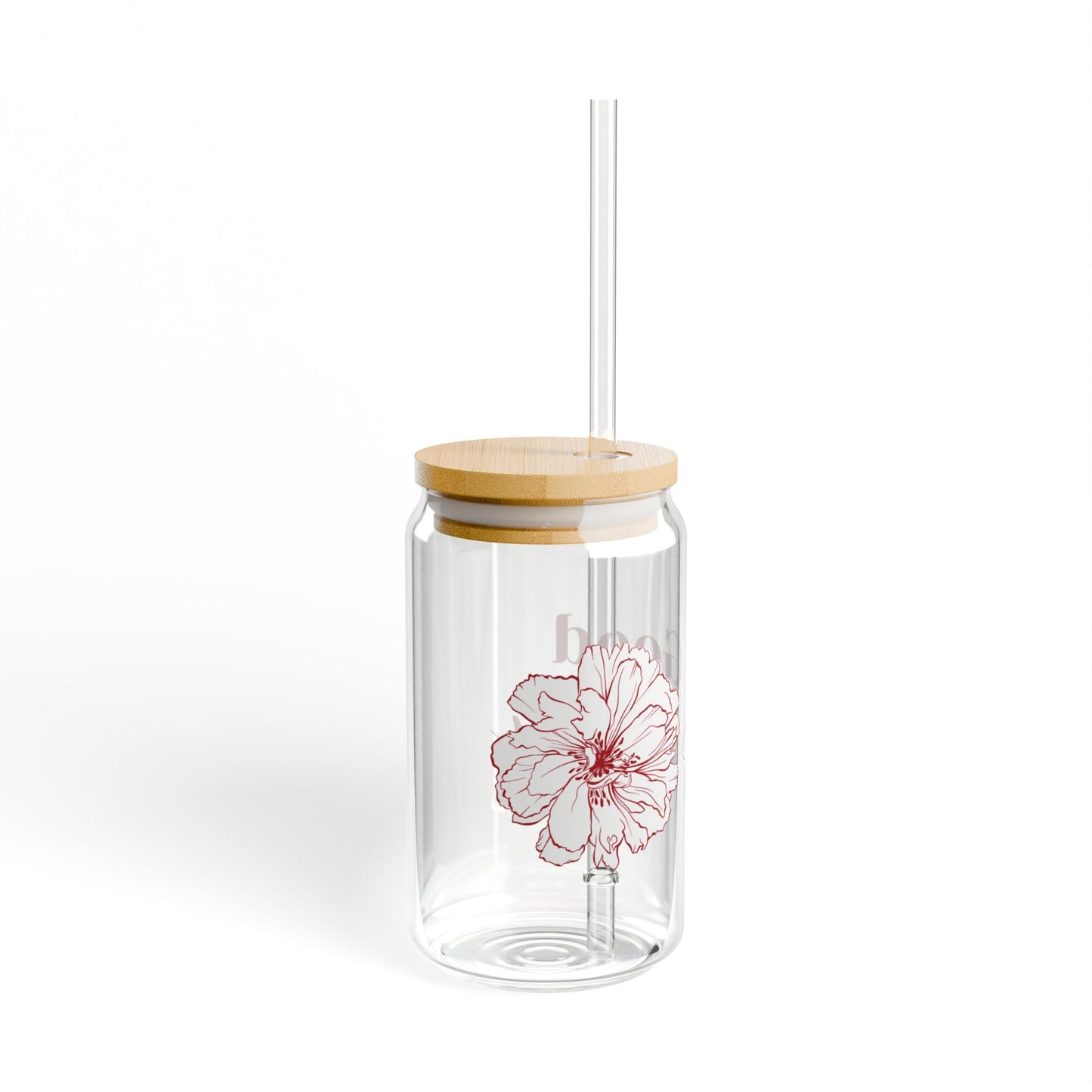 Cute Cozy Sipper Glass with Straw - 16oz