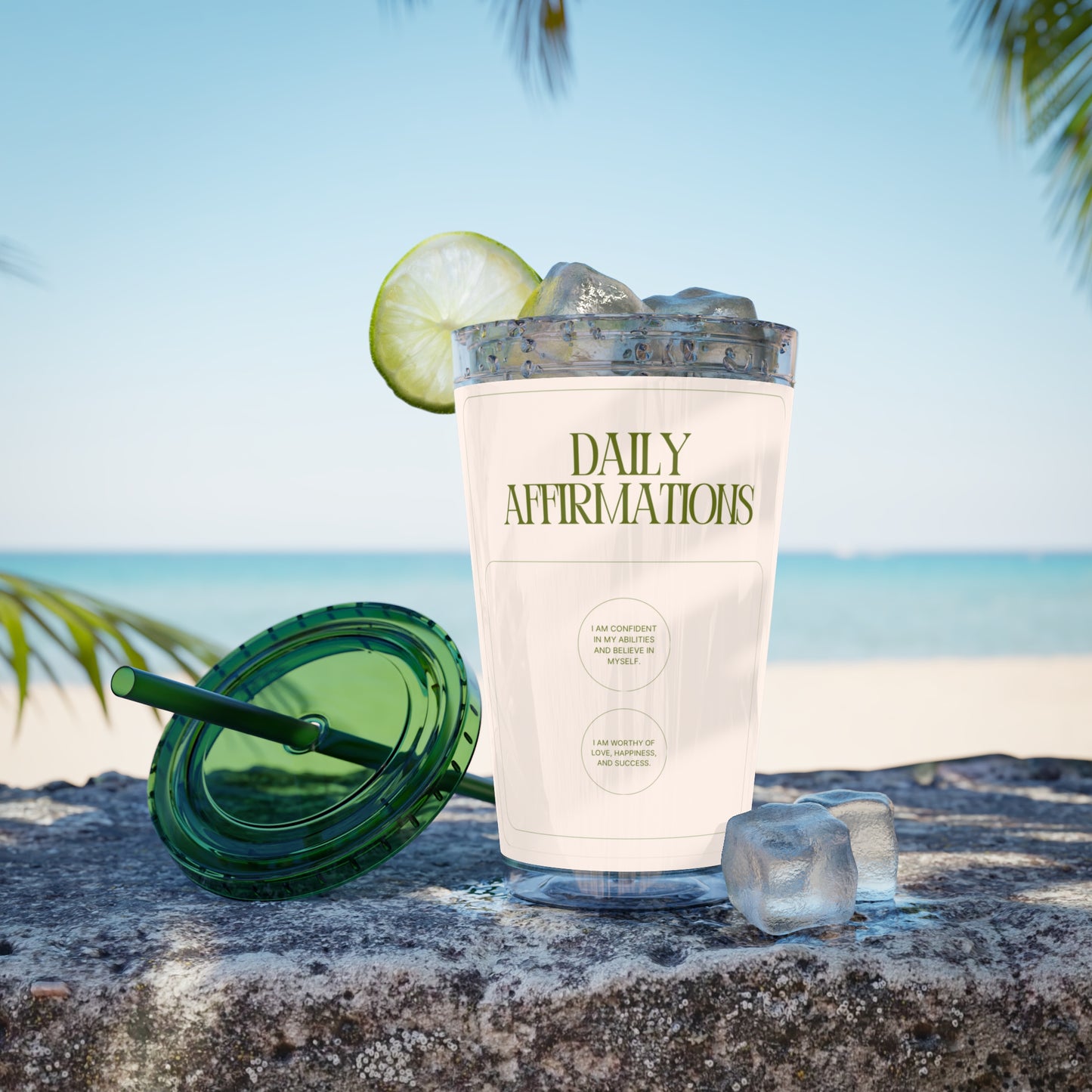 Daily Affirmations 16oz Tumbler with Straw - Inspiring Hydration for Daily Motivation